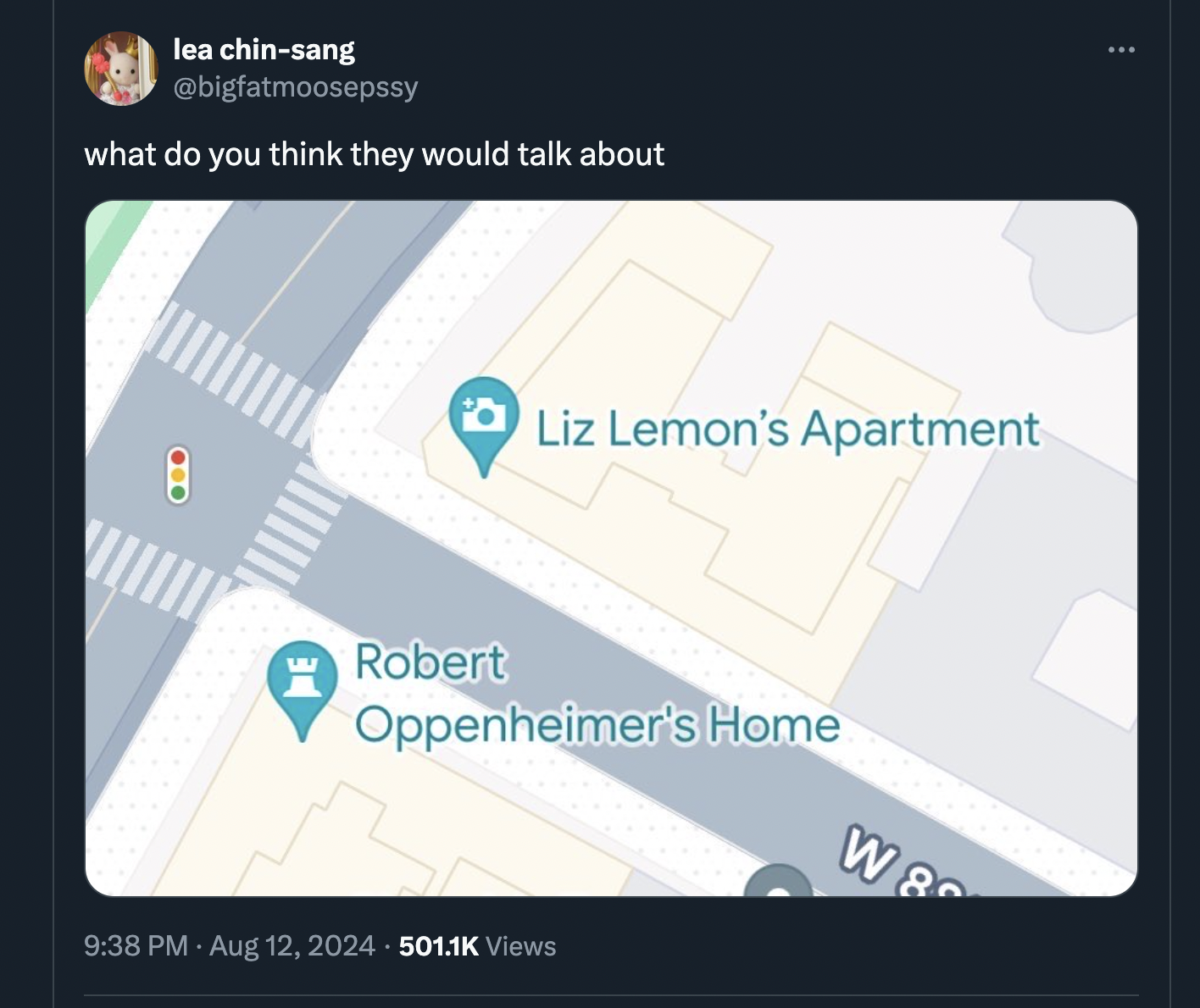 screenshot - lea chinsang what do you think they would talk about H Liz Lemon's Apartment Robert Oppenheimer's Home . Views W&